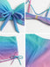 Ensemble bikini short de bain à lacets dégradé années 60