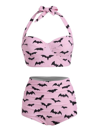 [Prévente] Maillot de bain imprimé chauves-souris années 1950