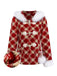 [Prévente] Manteau polaire à carreaux rouge avec col en fourrure années 1940