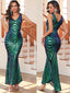 Robe longue sequins et col en V style années 20