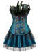 2PCS Corset brodé de motifs de plumes de paon et jupe plissée en tulle
