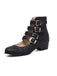 Bottes à bout rond petit talon épais et ajourées