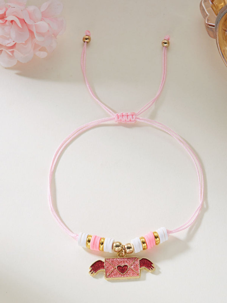 Bracelet tissé ajustable en forme de cœur pour la Saint-Valentin