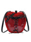 Sac bandoulière en cuir avec nœud style corset et pomme gothique