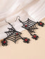 Boucles d'oreilles pendantes en toile d'araignée noire pour Halloween