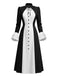 [Prévente] Robe à volants contrastés noir et blanc style nonne des années 1940
