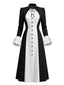[Prévente] Robe à volants contrastés noir et blanc style nonne des années 1940