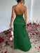 Robe asymétrique en satin fendue et froncée années 1960