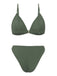 Ensemble bikini et paréo en maille unie années 1960