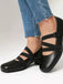 Chaussures à talons épais en cuir élastique inspirées du ballet
