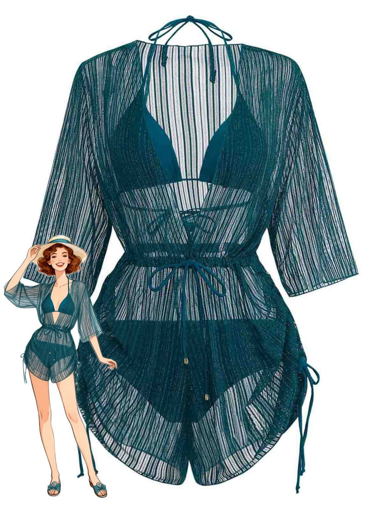 Maillot de Bain Solid Halter & Shimmer Années 1950