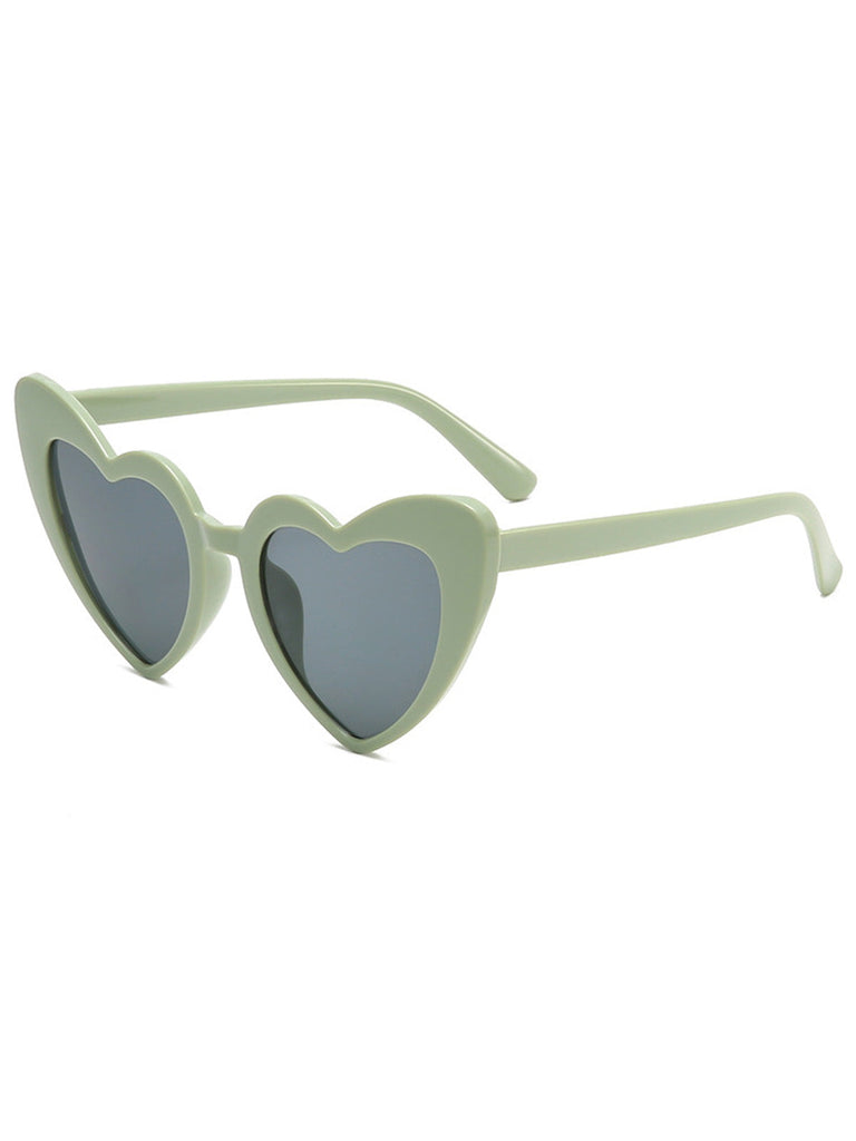 Lunettes de soleil à monture en forme de cœur incurvée