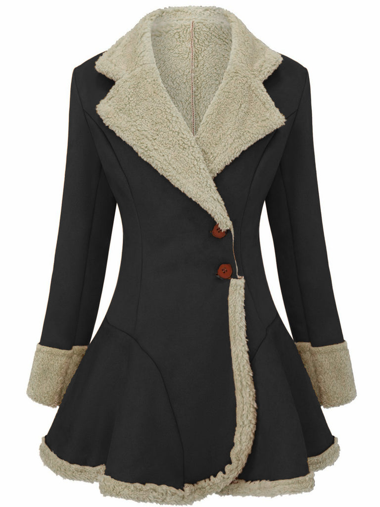 Veste en daim vintage à revers et ourlet évasé années 1970