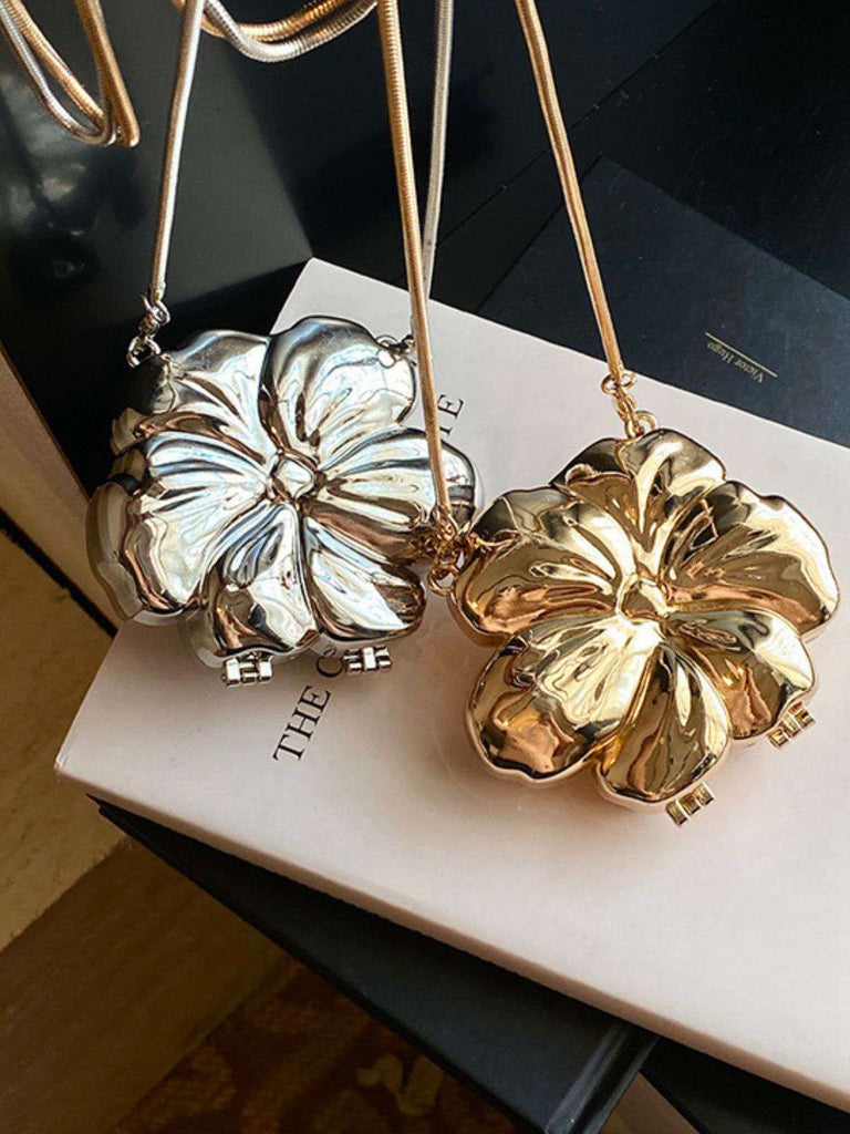 Mini sac à chaîne en alliage en forme de fleur