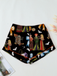 Ensemble de pyjama en satin imprimé sorcière Halloween des années 1970