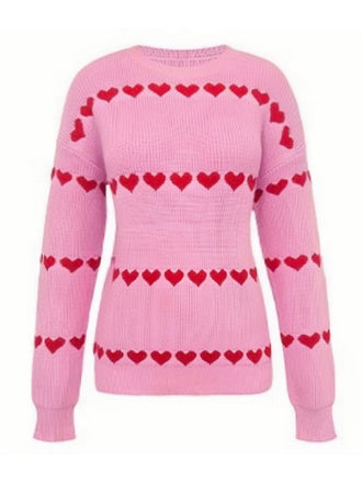 Pull Tricoté Cœur  Saint-Valentin Années 40