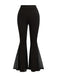 [Grande Taille] Pantalon évasé taille haute filet noir 1930s