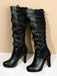 Bottines à lacets noires style punk vintage talons hauts