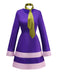 Robe Mod violette inspirée de Daphné des années 1960 avec foulard