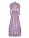 Ensemble de costume à volants et rayures Les Noces funèbres lavande des années 1930