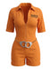 Combishort orange de prisonnier à fermeture éclair devant Années 1980 - 1