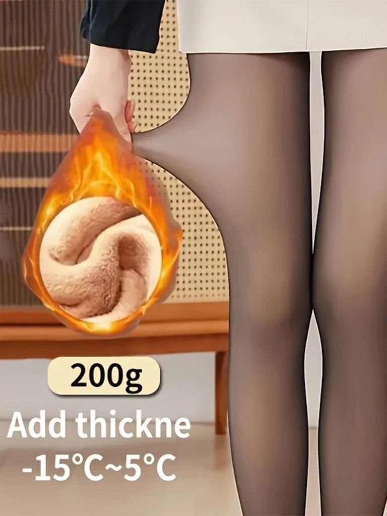 Collants chauds opaques épais et doublés polaire anti-accrocs