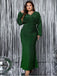 [Grande Taille] Robe de soirée sirène verte manches longues paillettes années 1940