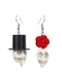 Boucles d'oreilles vintage crâne rose Halloween