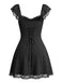 Dentelle Col Carré Dos Nu Robe Française Années 1960 7