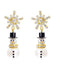 Boucles d'oreilles bonhomme de neige en strass flocons de neige et perles