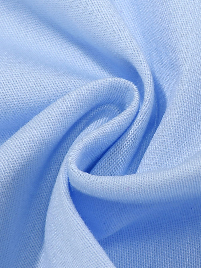 Robe sans manches col marin et nœud papillon couleur unie années 1950