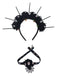 Bandeau et collier gothiques d'Halloween avec tête de mort et rose