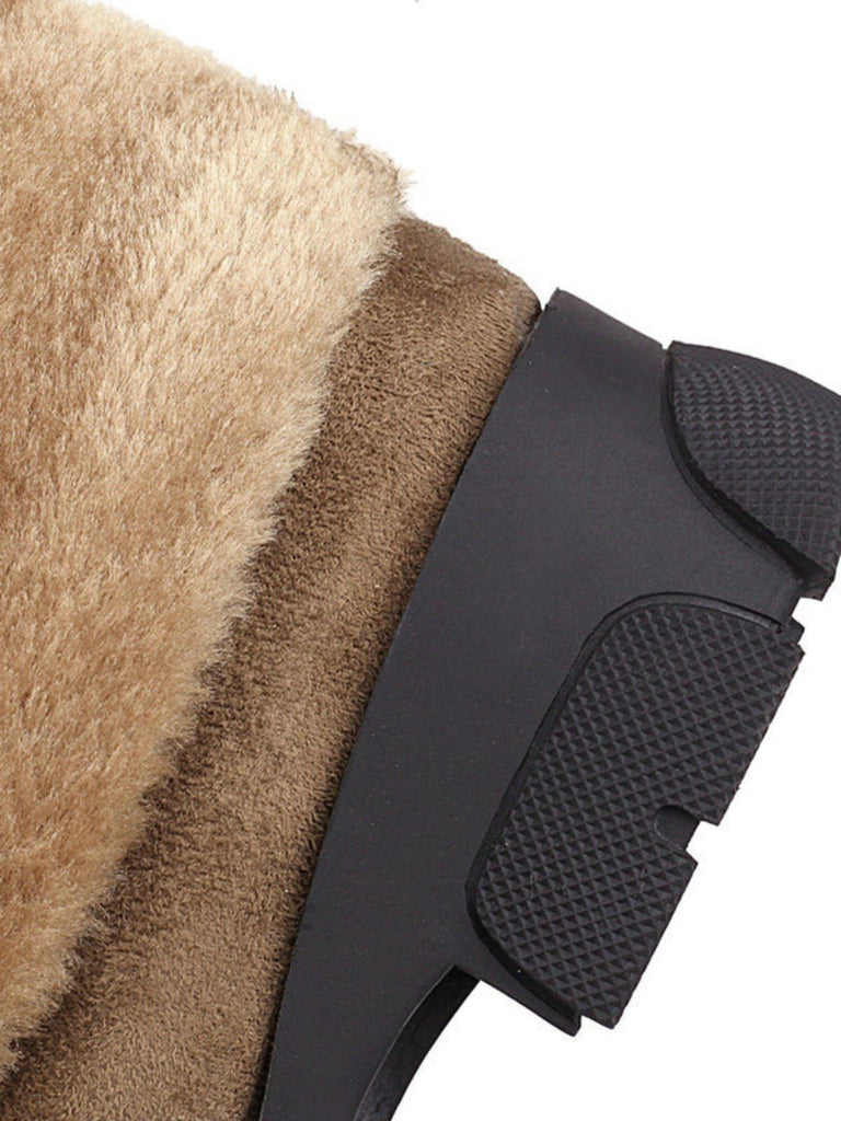 Bottes d'hiver vintage à pompons en fausse fourrure