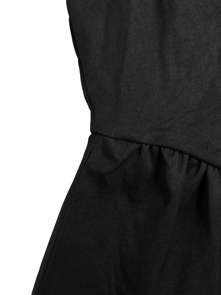 Ensemble 2 Pièces Robe Midi Smockée à Bretelles et Chemise Courte Années 50