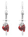 Boucles d'oreilles vintage Halloween crâne épée cœur