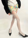 Collants porte-jarretelles vintage en dentelle unie