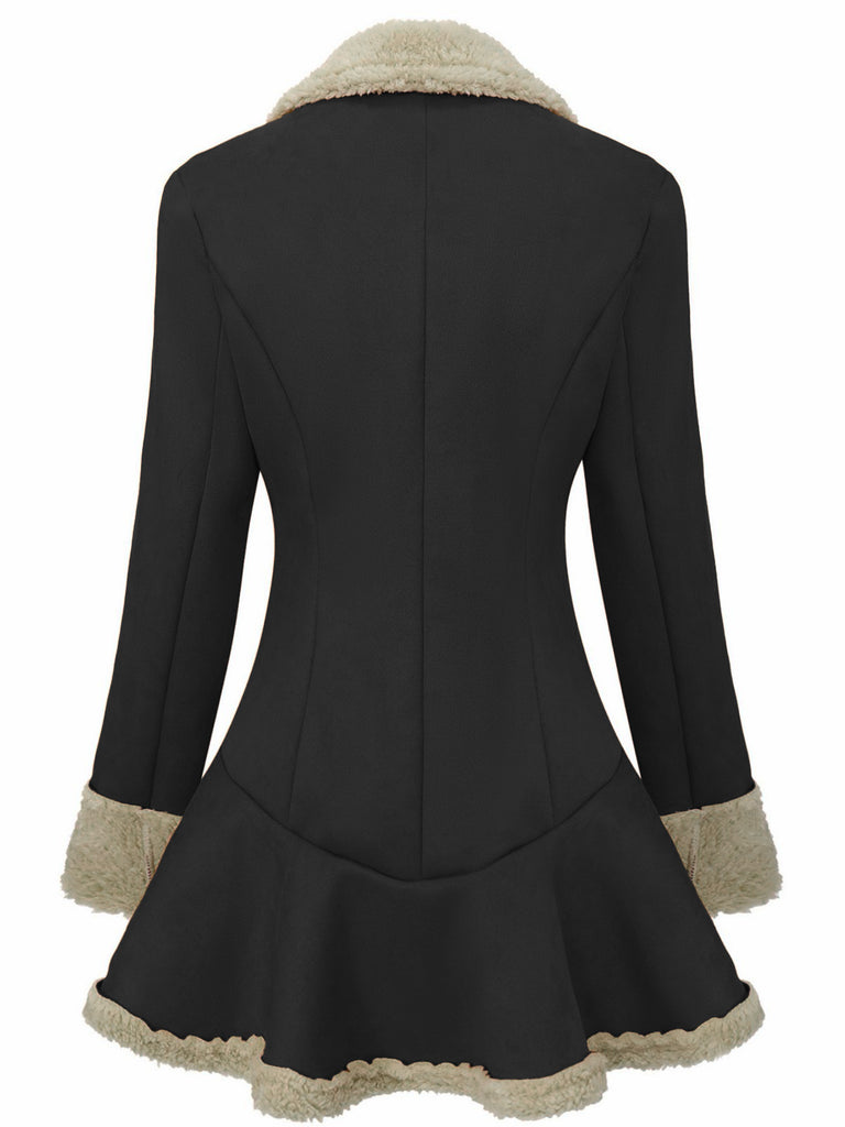 Veste en daim vintage à revers et ourlet évasé années 1970