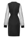 Robe moulante en résille paillettes unie et col en V années 1960