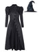 Costume de sorcière noire WICKED Elphaba des années 1940 avec chapeau