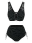 Ensemble bikini gothique en maille chauve-souris noire années 1980