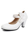 Chaussures à talons hauts en cuir massif à brides et nœuds vintage
