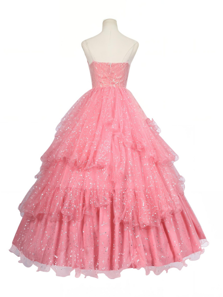 [Pré-vente] Robe trapèze en maille pailletée rose WICKED des années 1950