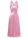 [Prévente] Robe Midi Satin Col V Torsadé Rose Année 1930