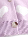 Cardigan en maille à imprimé cœur style Saint-Valentin années 1950