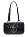 Sac à bandoulière vintage noir avec chaîne croisée