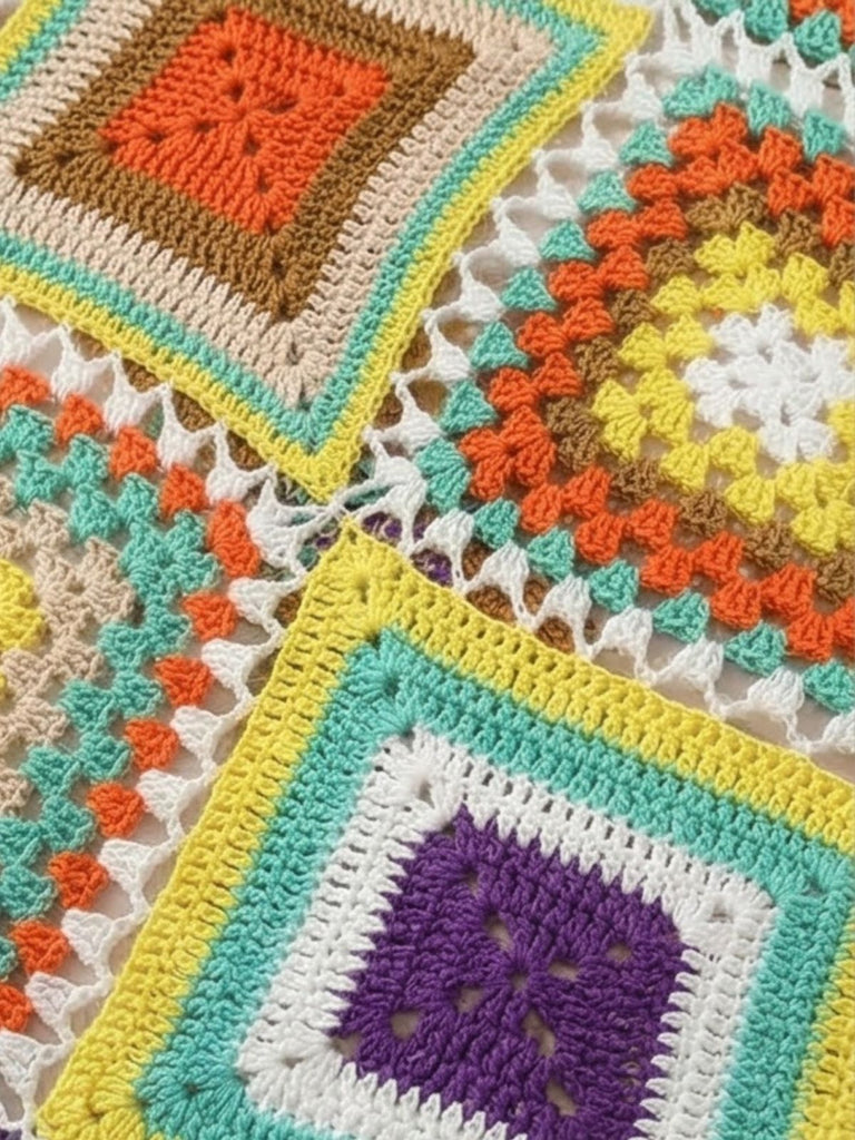 Robe paréo crochet main imprimé irrégulier bohème 1980s
