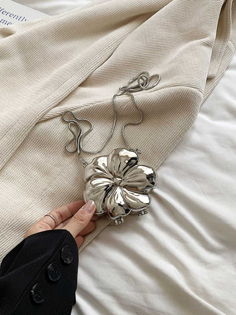 Mini sac à chaîne en alliage en forme de fleur