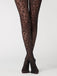 Collants noire à imprimé léopard