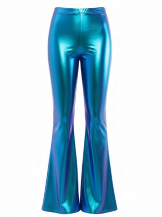 Pantalon bootcut moulant métallisé uni années 1970