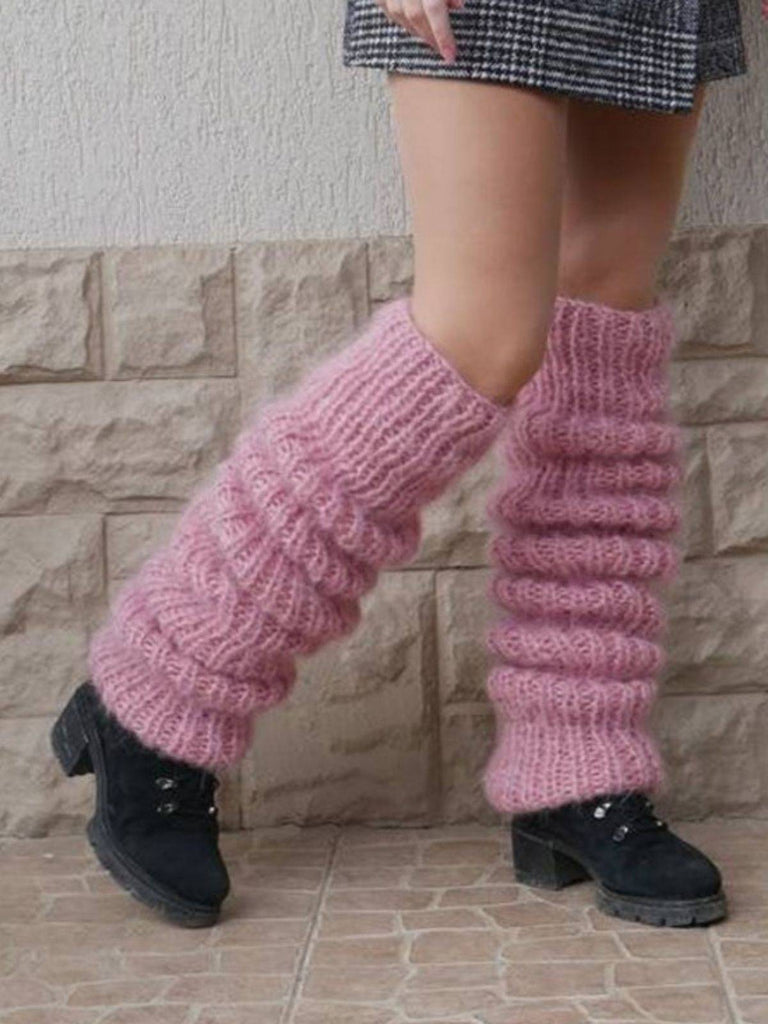 Chaussettes à poils longs tricotées en mohair